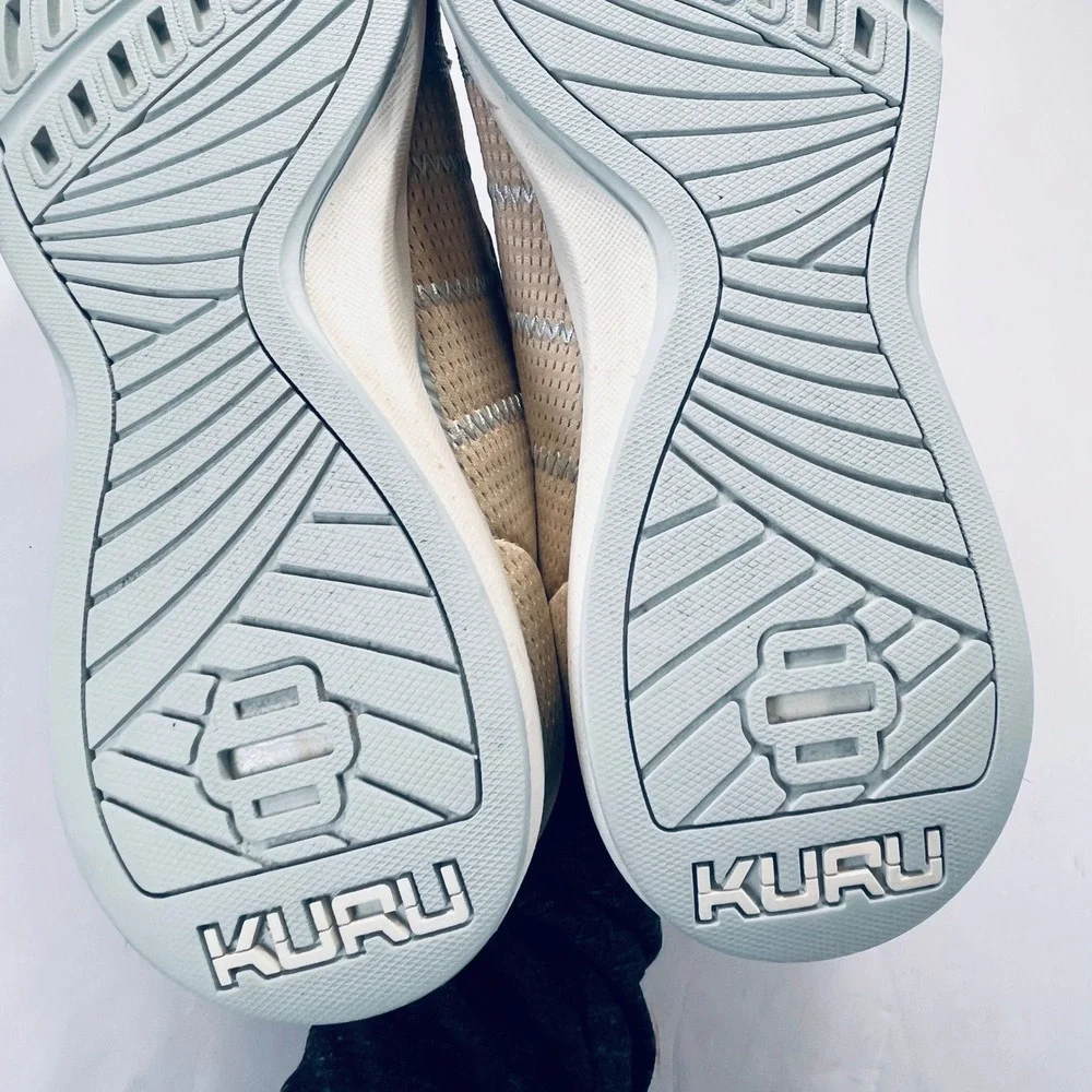 Kuru Stride Move Shoes Womens 11 Beige Blue Athletic Running Walking Sneakers